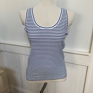 NWT Vineyard Vines Womens XS Navy White Striped Pima Cotton Modal Tank Top